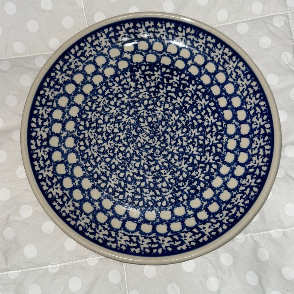 Lot 2 Boleslawiec Wiza Polish Pottery 7.75" Salad Dessert Plates Handmade Blue - Picture 3 of 6